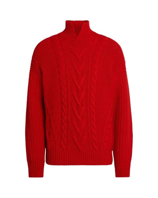Zegna Red Oasi Cashmere High-neck Sweater for men