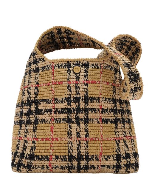 Burberry Metallic Raffia Margate Shoulder Bag