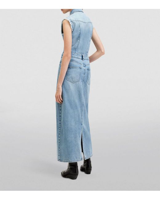AllSaints Blue Blair Denim Organic-cotton Maxi Dress