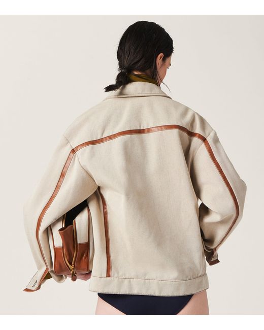 Miu Miu Natural Jacquard Canvas Jacket
