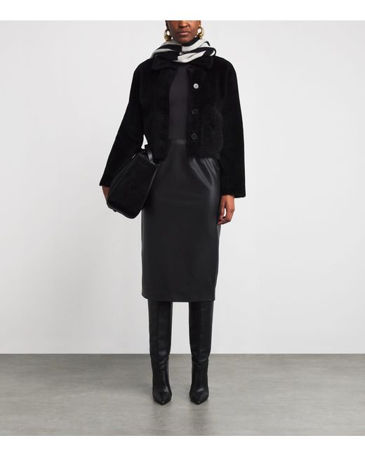 Joseph Black Shearling Reversible Alloway Jacket