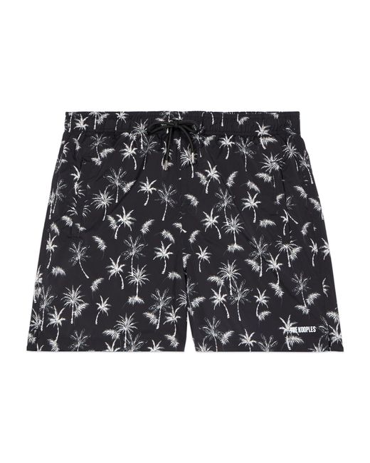 The Kooples Black Palm Tree Swim Shorts for men