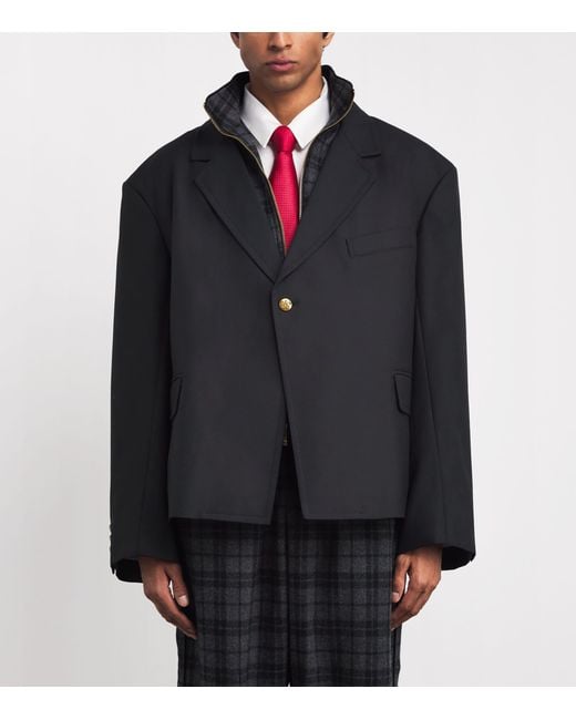 Willy Chavarria Box Cutter Blazer in Black for Men | Lyst