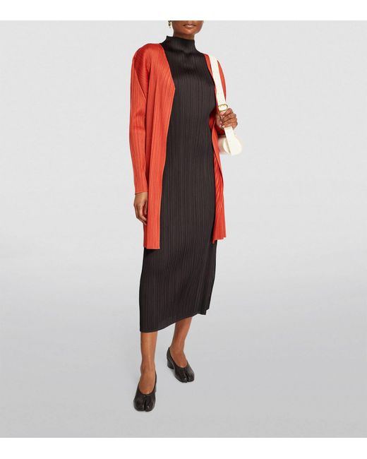 Pleats Please Issey Miyake Brown Monthly Colors April Maxi Dress