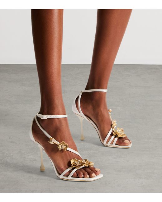 Jimmy Choo Metallic Zea Heeled Sandals 95