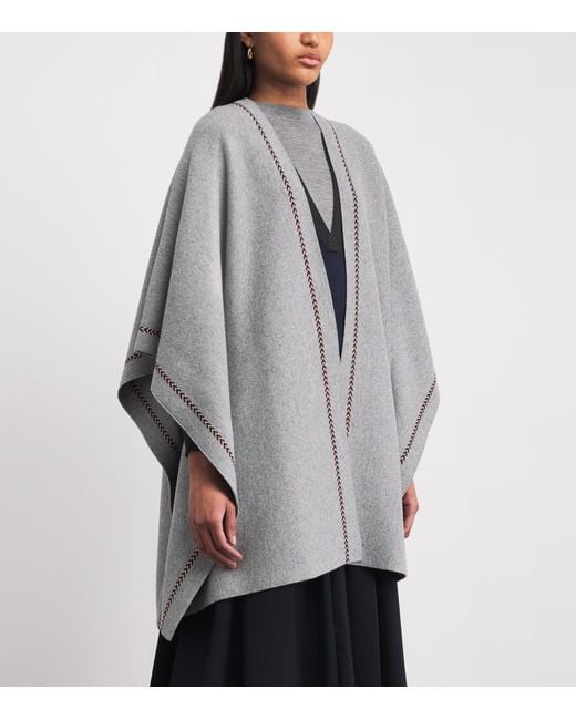 Johnstons Gray Cashmere Kawk Poncho