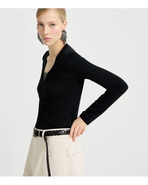 Brunello Cucinelli Blue Stretch-Cotton Monili-Detail T-Shirt