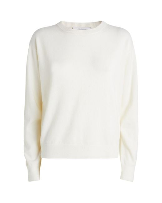 Max Mara White Wool-cashmere Magico Sweater