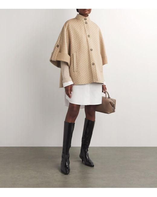 Max Mara Natural Wool-Cashmere Wrap Cape