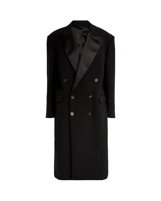 Carven Black Oversized Double-breasted Coat