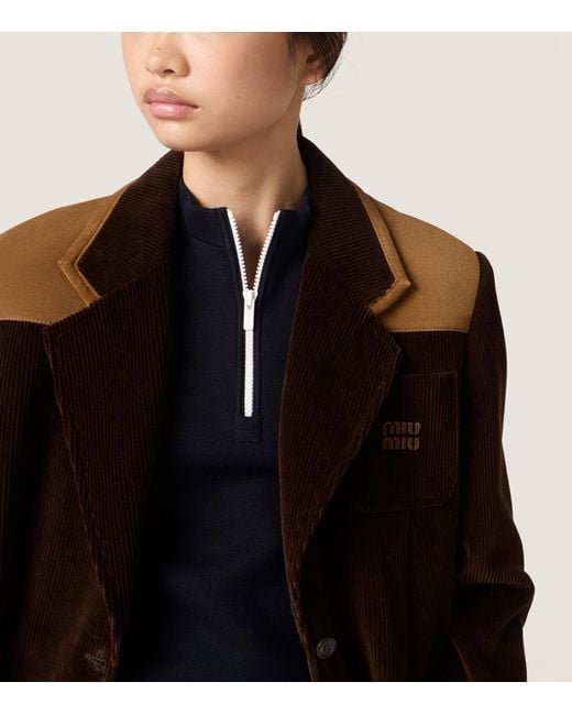 Miu Miu Brown Corduroy Blazer