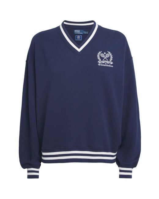 Polo Ralph Lauren Blue X Wimbledon V-Neck Sweatshirt