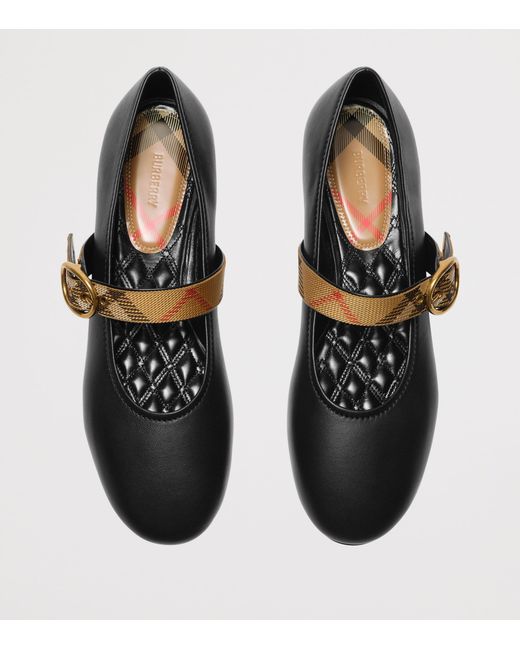 Burberry Black Leather Robin Ballet Flats
