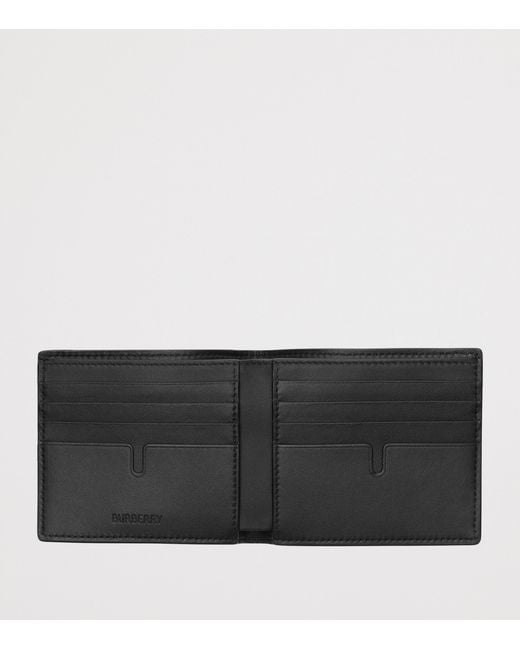 Burberry Black City Check Bifold Wallet for men