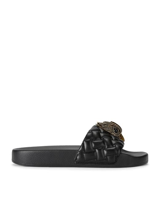 Kurt Geiger Black Meena Large Eagle Slides