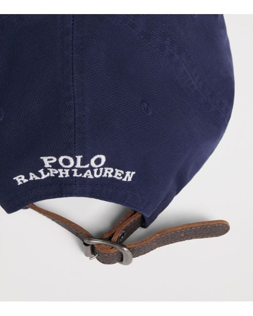 Polo Ralph Lauren Blue Cotton Polo Bear Baseball Cap for men