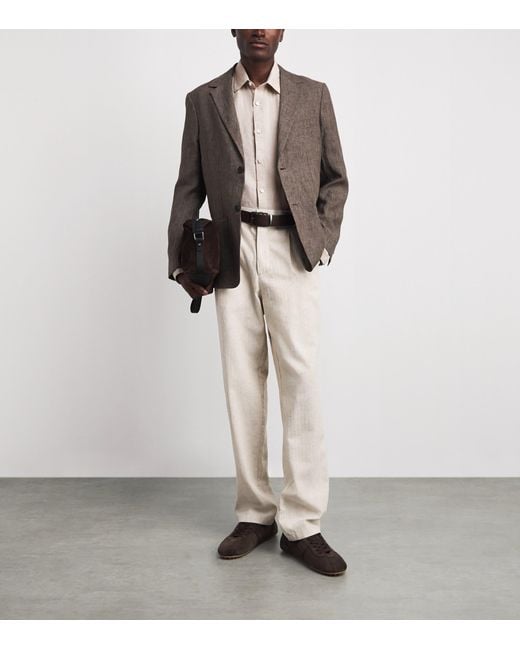 Sunspel Natural Linen Shirt for men