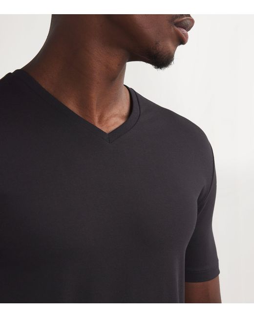 Falke Black Cotton-Blend Daily Comfort T-Shirt for men
