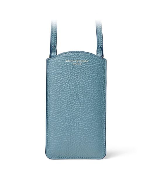 Aspinal Blue Leather London Phone Case