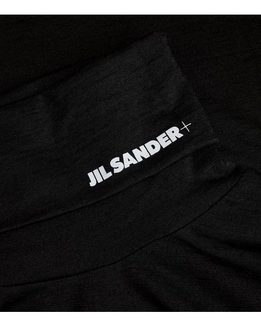 Jil Sander Black Long-sleeve Logo T-shirt