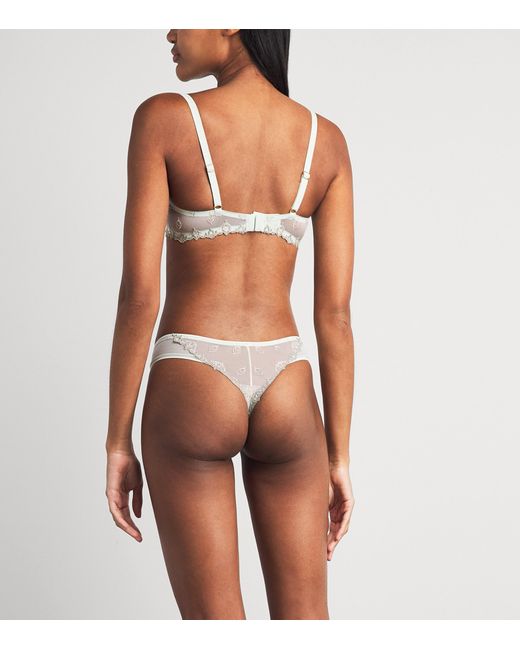 Chantelle White Lace Champs Elysées Tanga Briefs