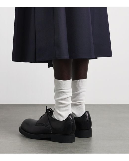 Maje Blue Wool-Blend Pleated Midi Skirt