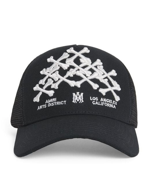 Amiri Stacked Bones Trucker Hat in Black for Men | Lyst
