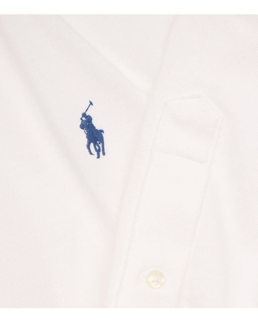 Polo Ralph Lauren White Cotton Textured Polo Shirt for men