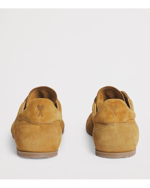 AMI Brown Suede Soft Sneakers for men