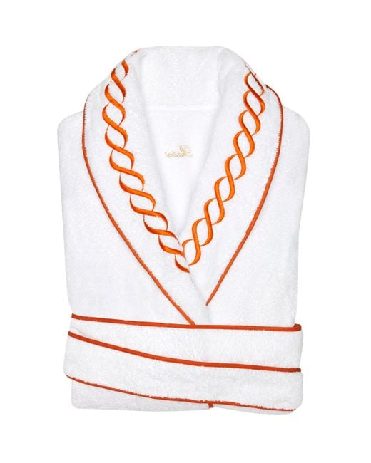 Pratesi White Cotton Treccia Bathrobe