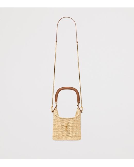 Saint Laurent Natural Raffia Gaby Bucket Bag
