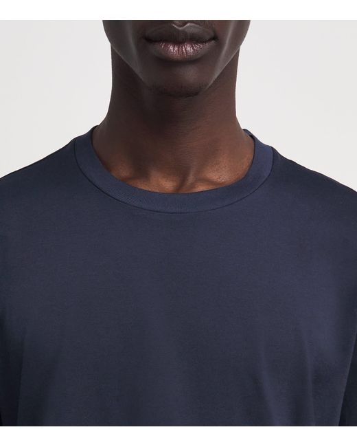 Brioni Blue Cotton Short-Sleeve T-Shirt for men