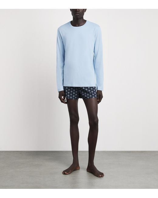Hanro Blue Cotton Night & Day T-Shirt for men