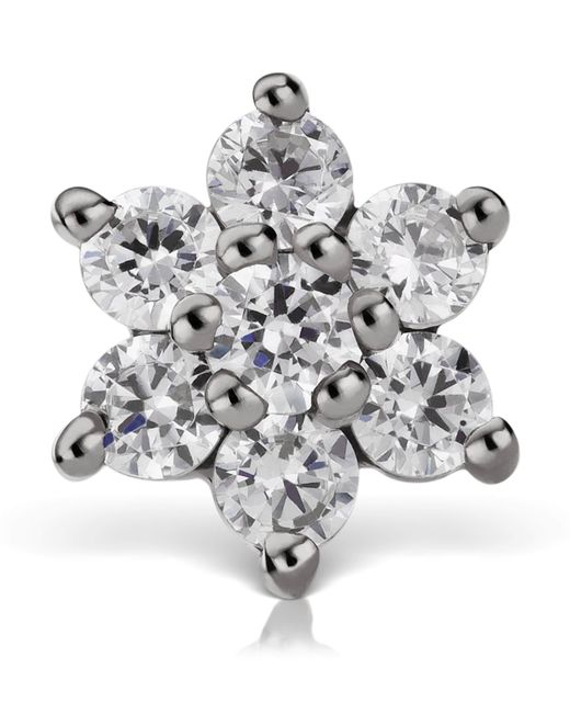 Maria Tash White Diamond Flower Threaded Stud Earring