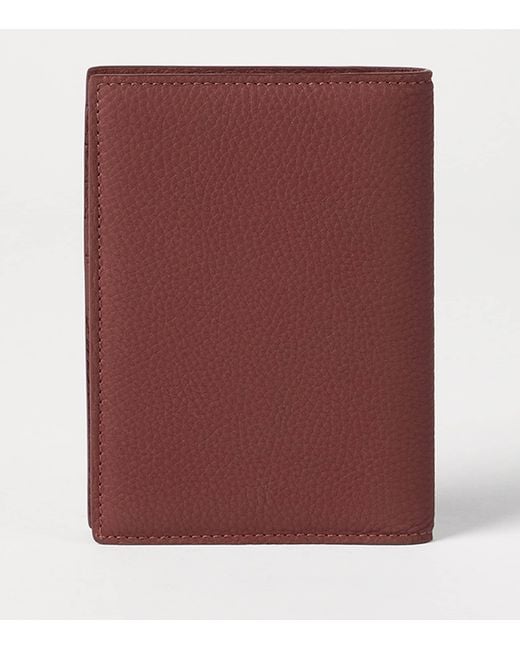 Brunello Cucinelli Purple Leather Passport Holder