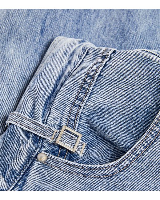 Wooyoungmi Blue Ruched-detailing Straight Jeans for men