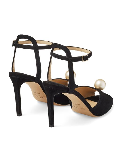 Jimmy Choo Black Sacora 85 Leather Sandals