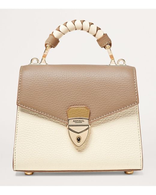 Aspinal Natural Mini Mayfair 2 Top-Handle Bag