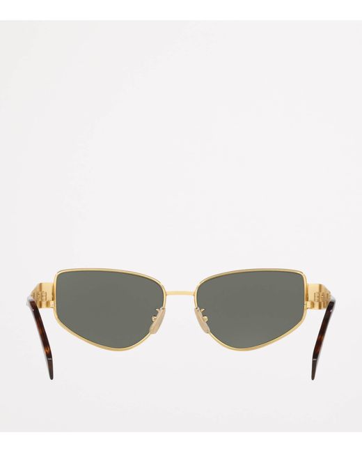 Céline Green Metal Triomphe Cat Eye Sunglasses