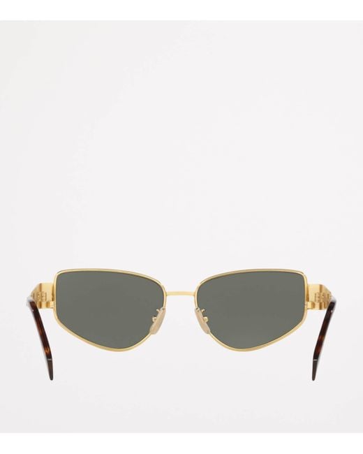 Céline Green Metal Triomphe Cat Eye Sunglasses