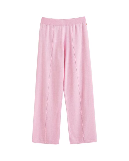 Chinti & Parker Pink Wool-cashmere Wide-leg Sweatpants