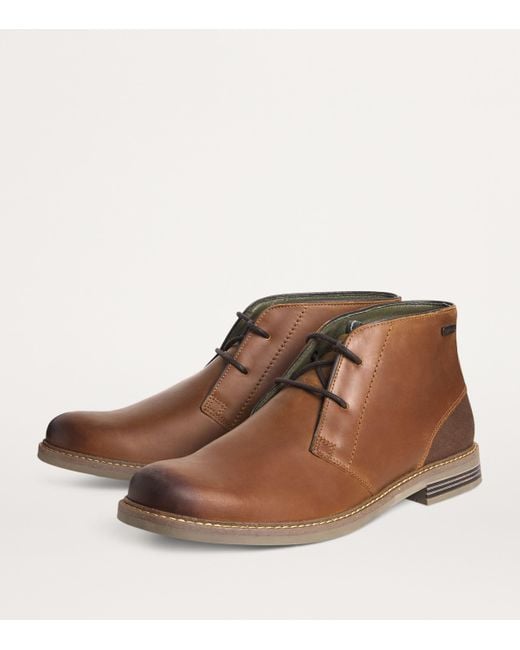Barbour Brown Leather Readhead Chukka Boots for men