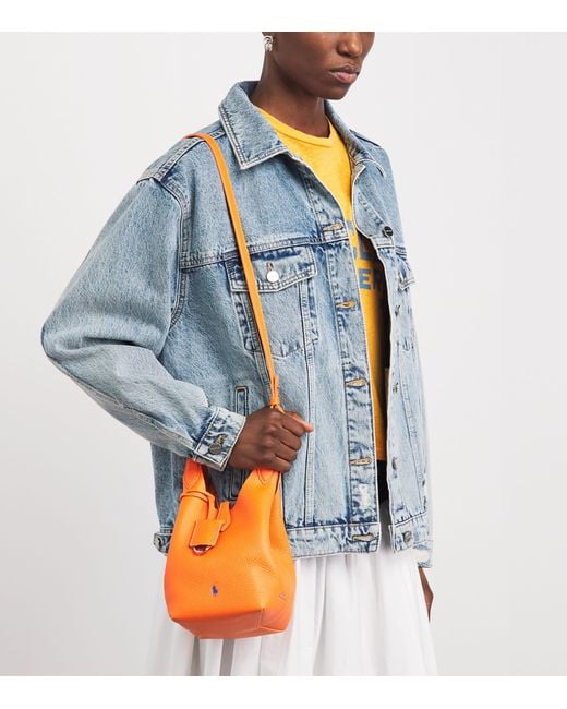 Polo Ralph Lauren Orange Small Leather Polo Play Cross-Body Bag