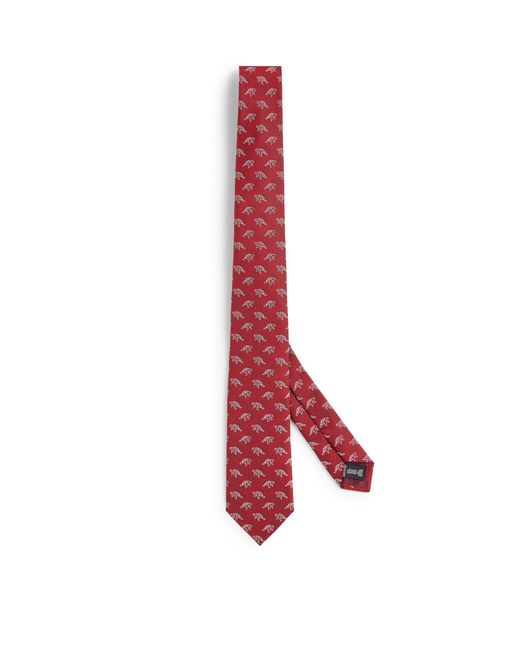 Giorgio Armani Red Mulberry Silk-cotton Turtle Tie for men
