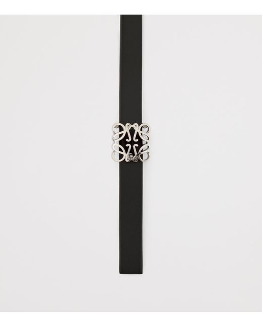 Loewe White Leather Reversible Bombe Anagram Belt