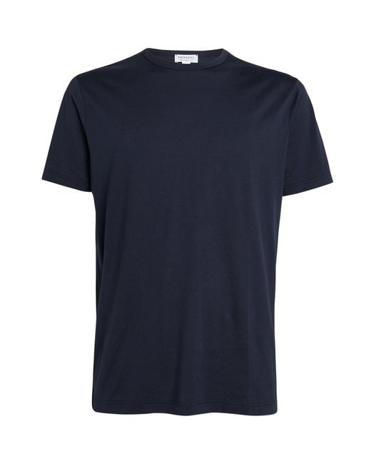 Sunspel Blue Supima Cotton Classic T-Shirt for men