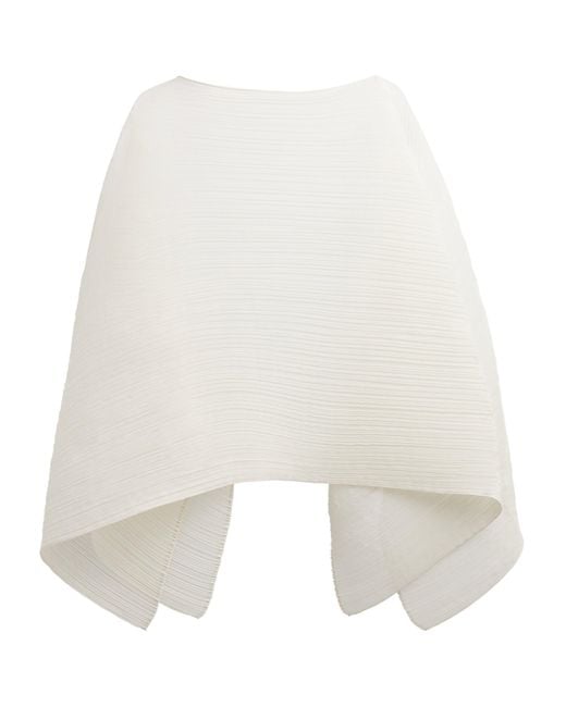Pleats Please Issey Miyake White Madame-T May Stole