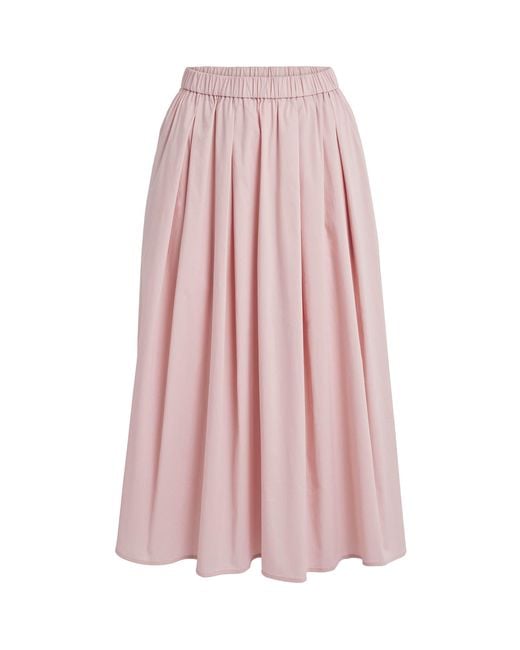 Stylein Pink Cotton-Blend Jorina Midi Skirt