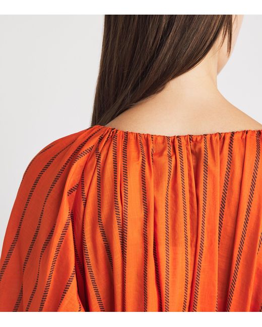 ALÉMAIS Orange Cotton Boathouse Shift Dress