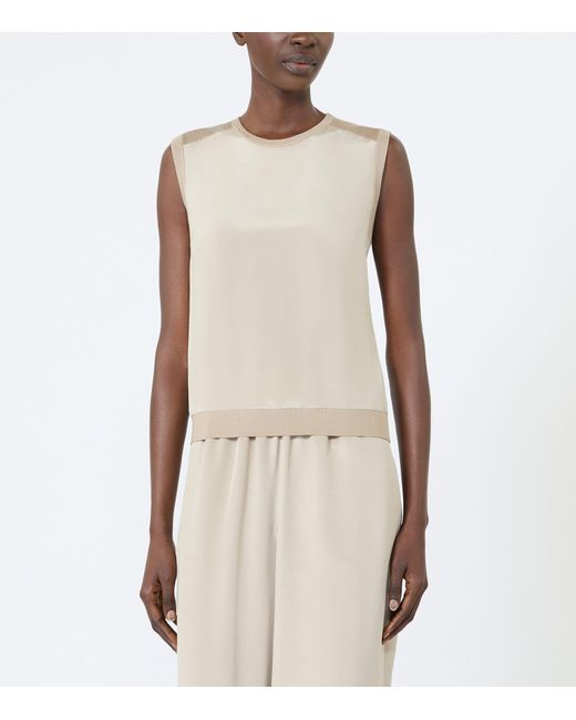Max Mara Natural Silk-Cashmere Tank Top